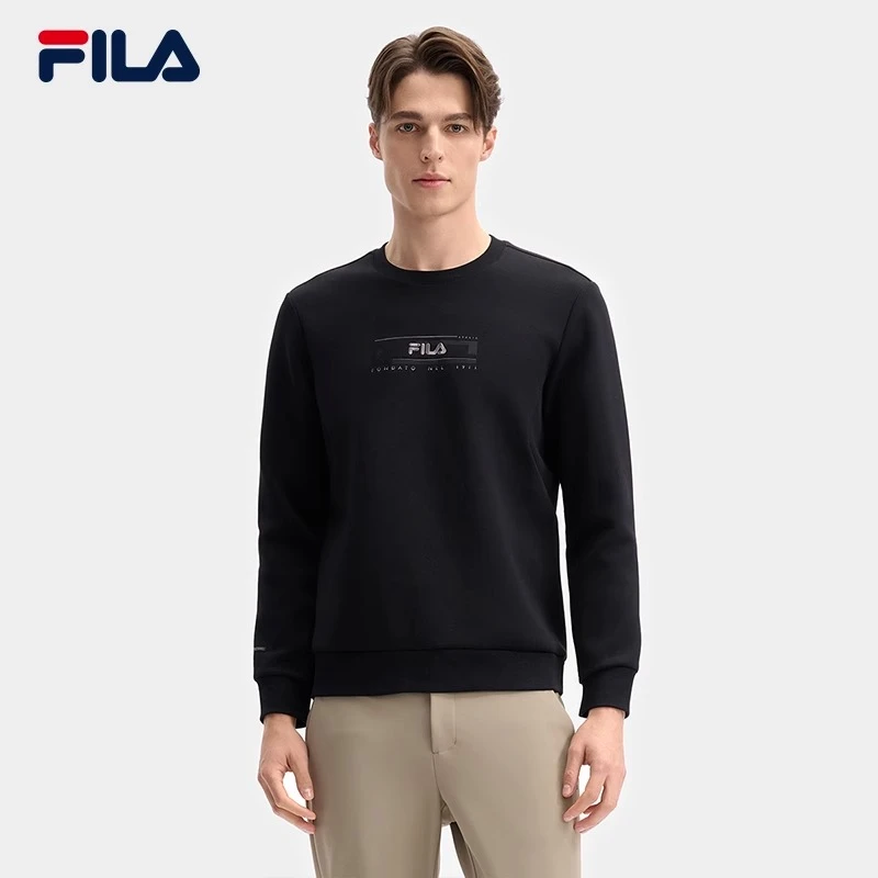 FILA斐乐套头卫衣2025春款保暖针织休闲时尚商务上衣 F11M513204