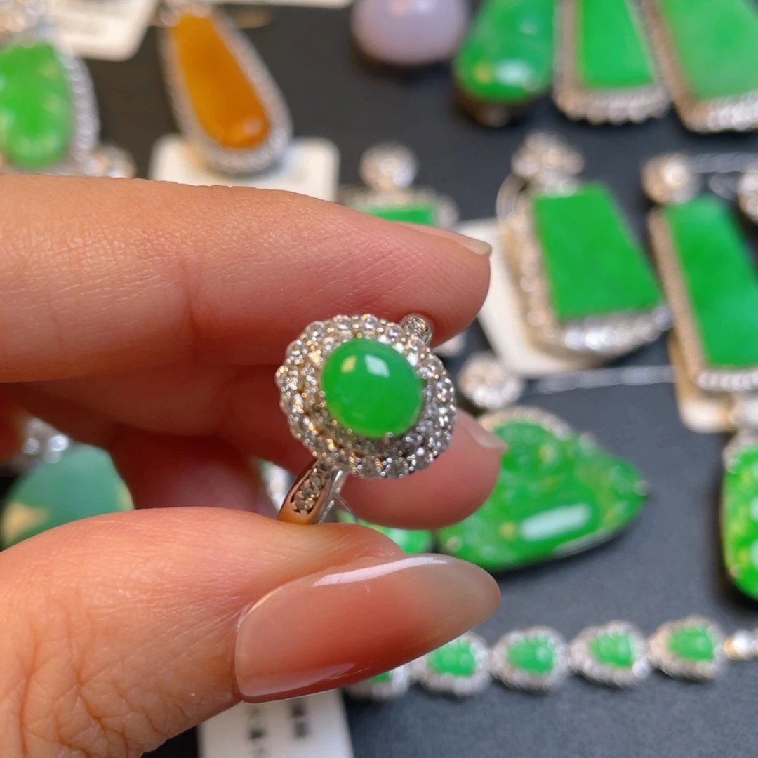 翡翠银S925镶嵌颈饰