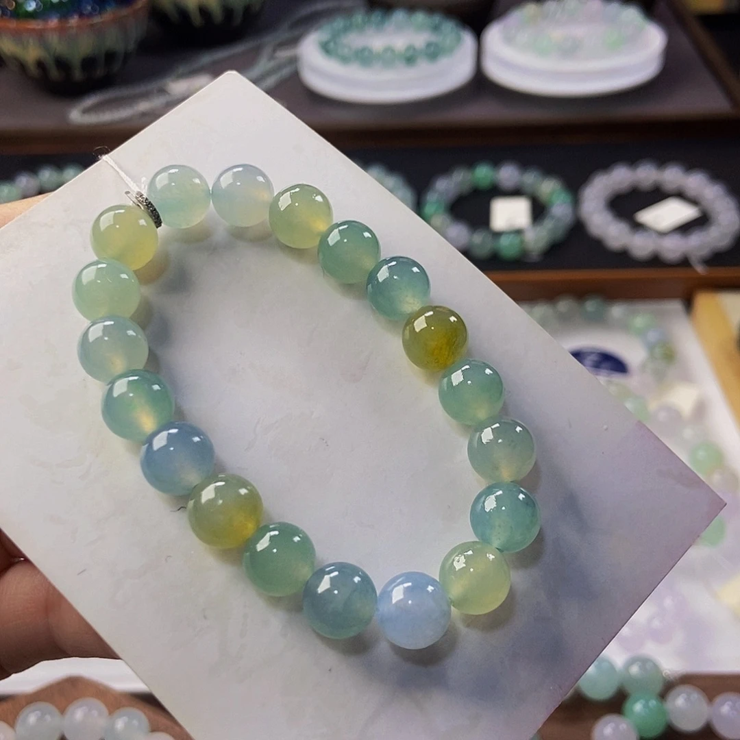 定制翡翠未镶嵌翡翠手串卡9.7