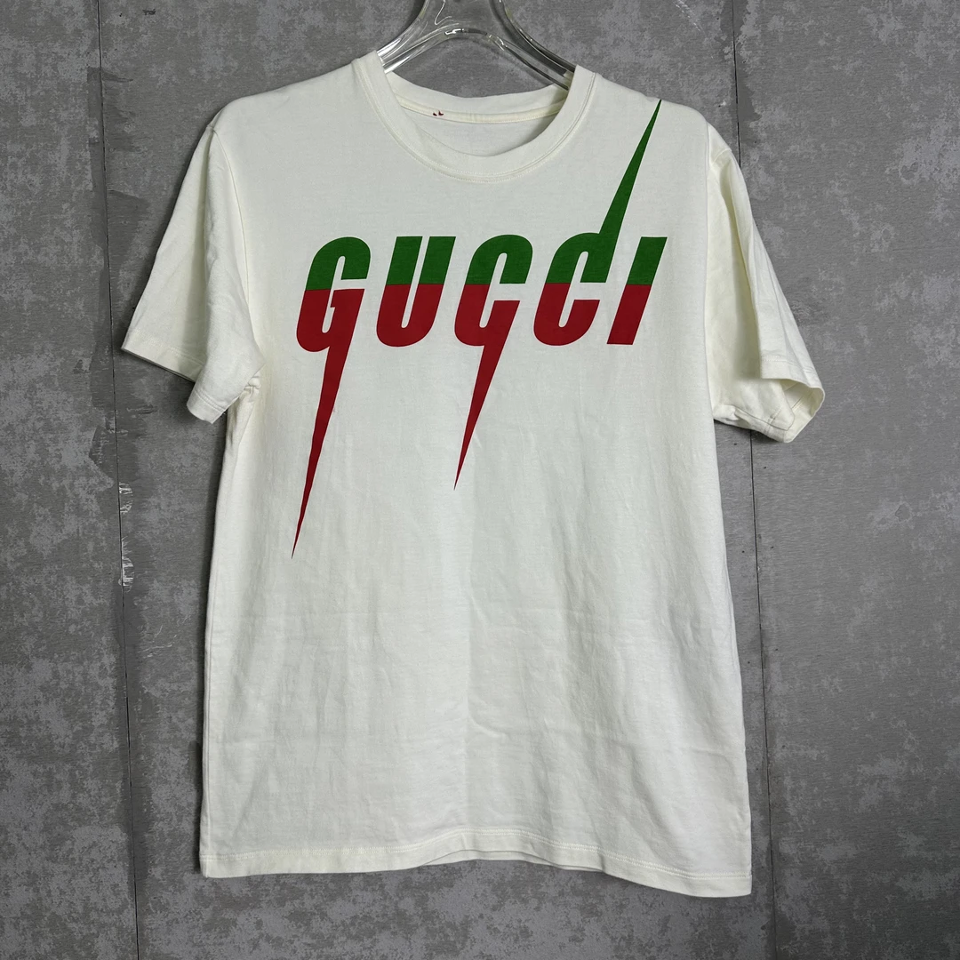 未使用 GUCCI/古驰 S*1/红绿锋刃logo印花短袖/11723