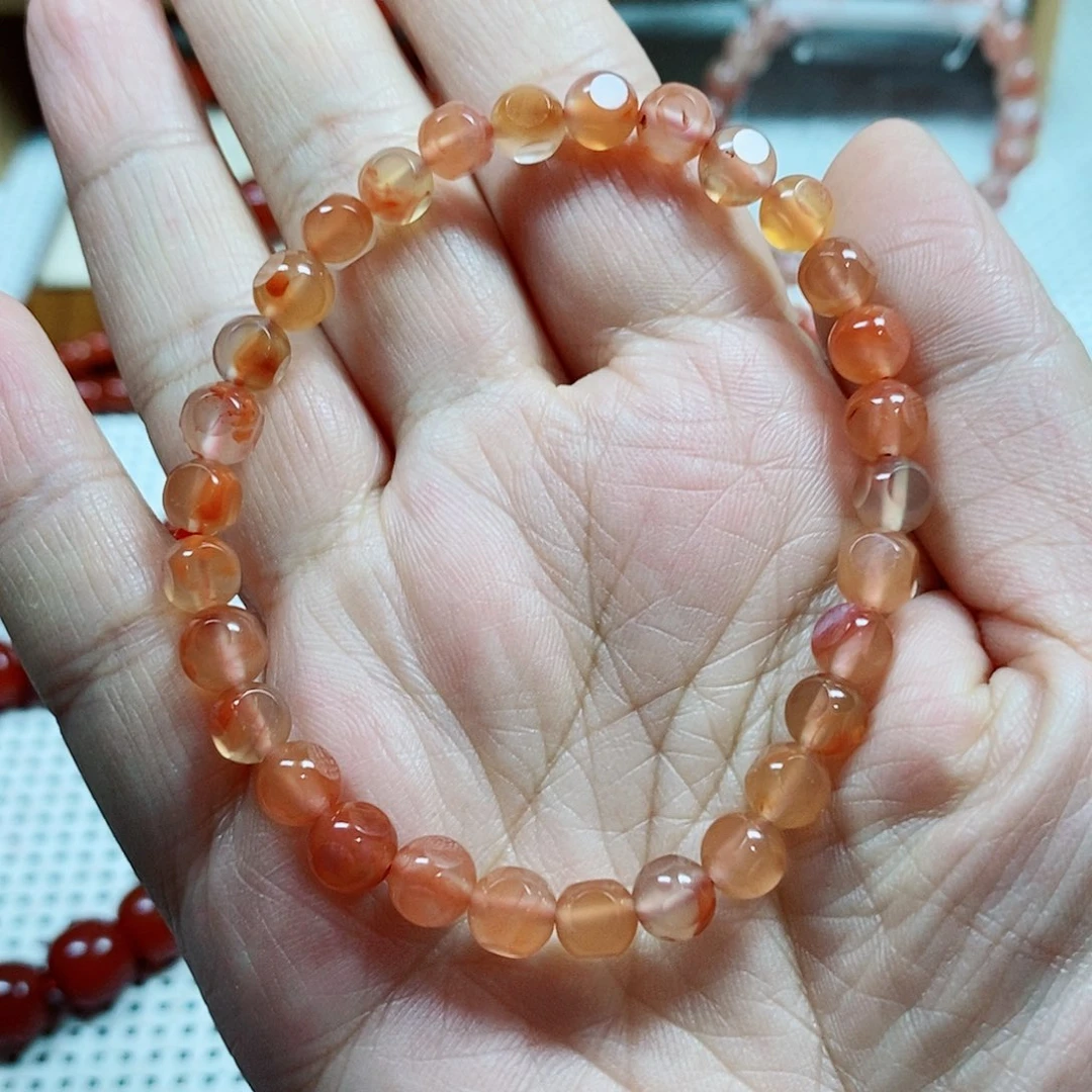 南红玛瑙未镶嵌手串卡6