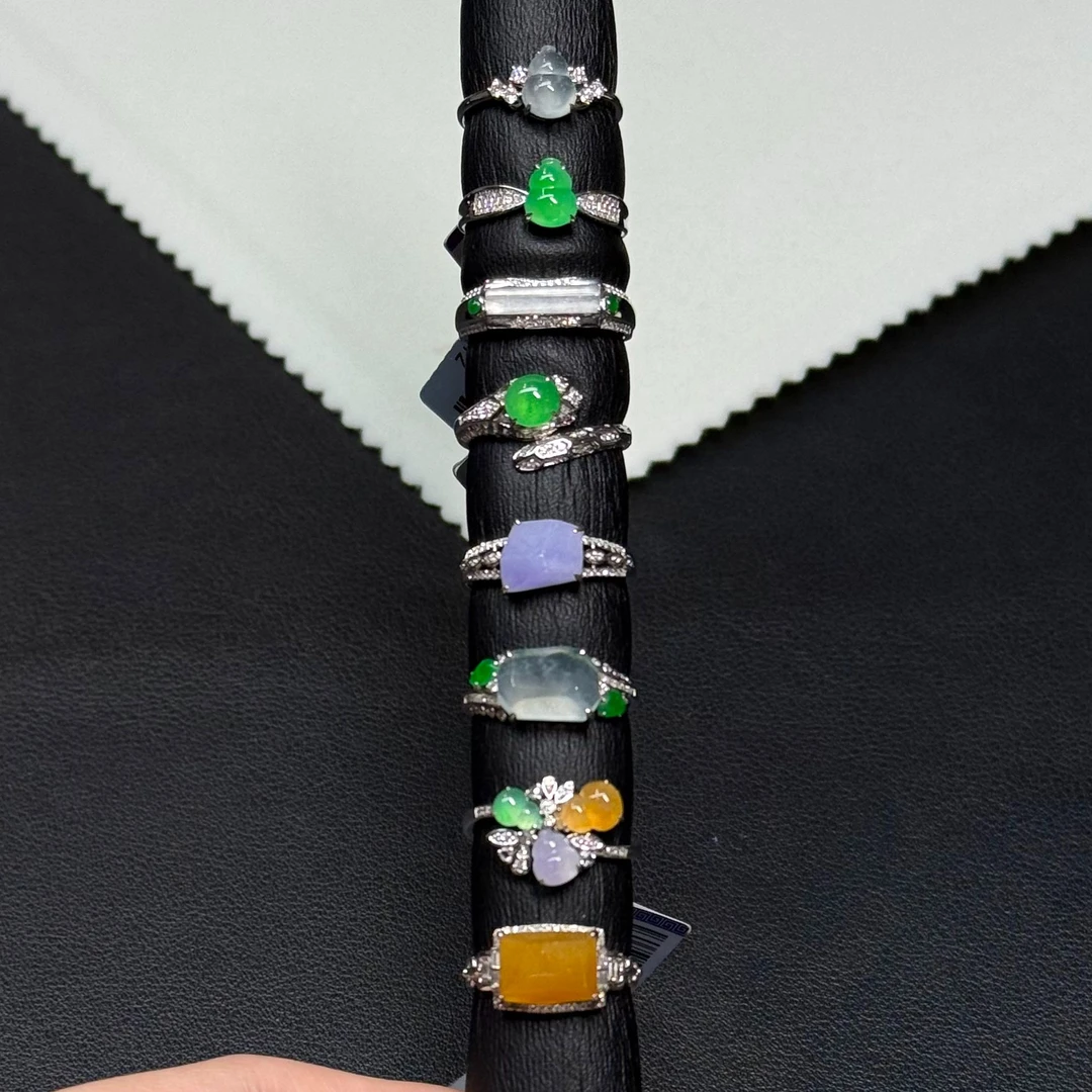 翡翠戒指1件-18K金-多样性发货只发一件-AE9-BK|CXQ21