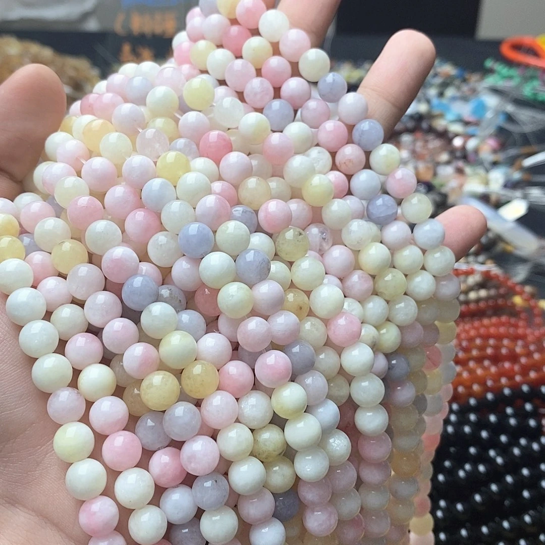 玛瑙/玉髓合金珠宝半成品一条处理瑕疵8mm马卡龙玉髓