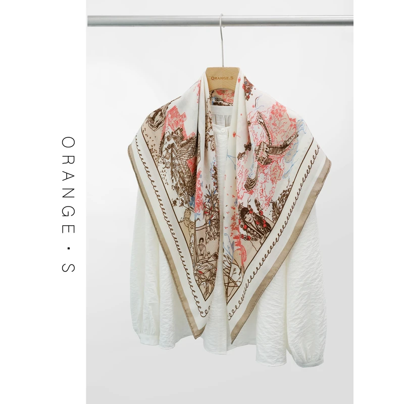 丝毛大方巾!【左岸咖啡】绝美粉色系~桑蚕丝绵羊毛围巾披肩女90cm