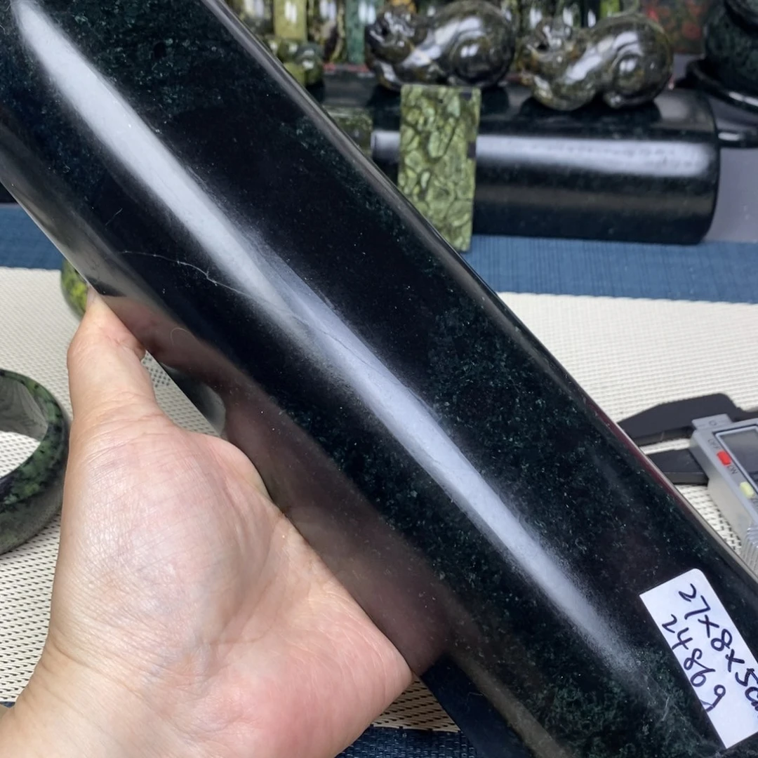 子****蛇纹石玉未镶嵌药王石枕头微瑕福利（皮纹打磨痕）