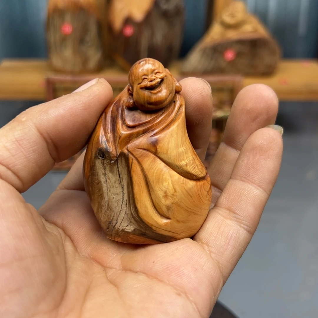 周***木崖柏木摆件手把件