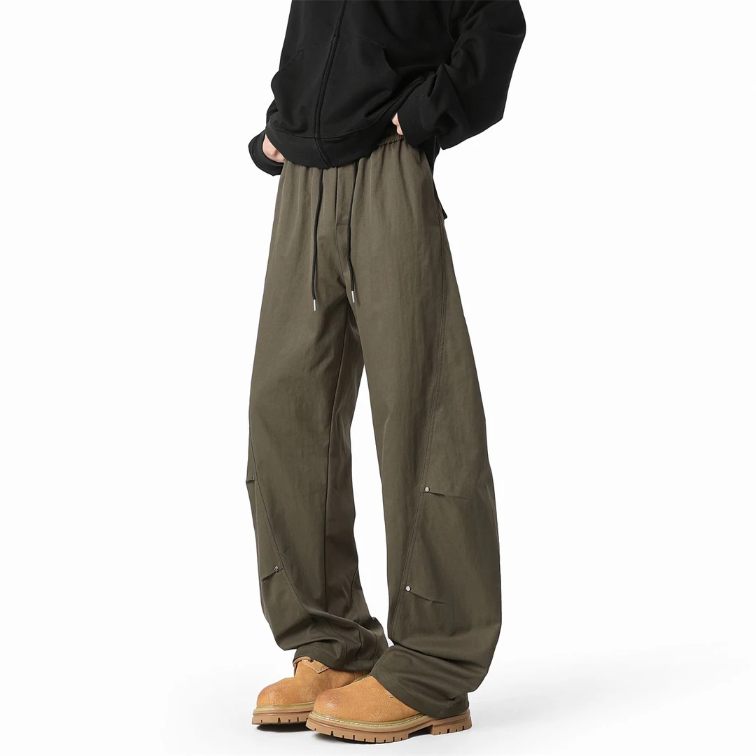爆款美式高街伐木裤男生2025春夏季机能工装休闲裤宽松直筒伞兵裤