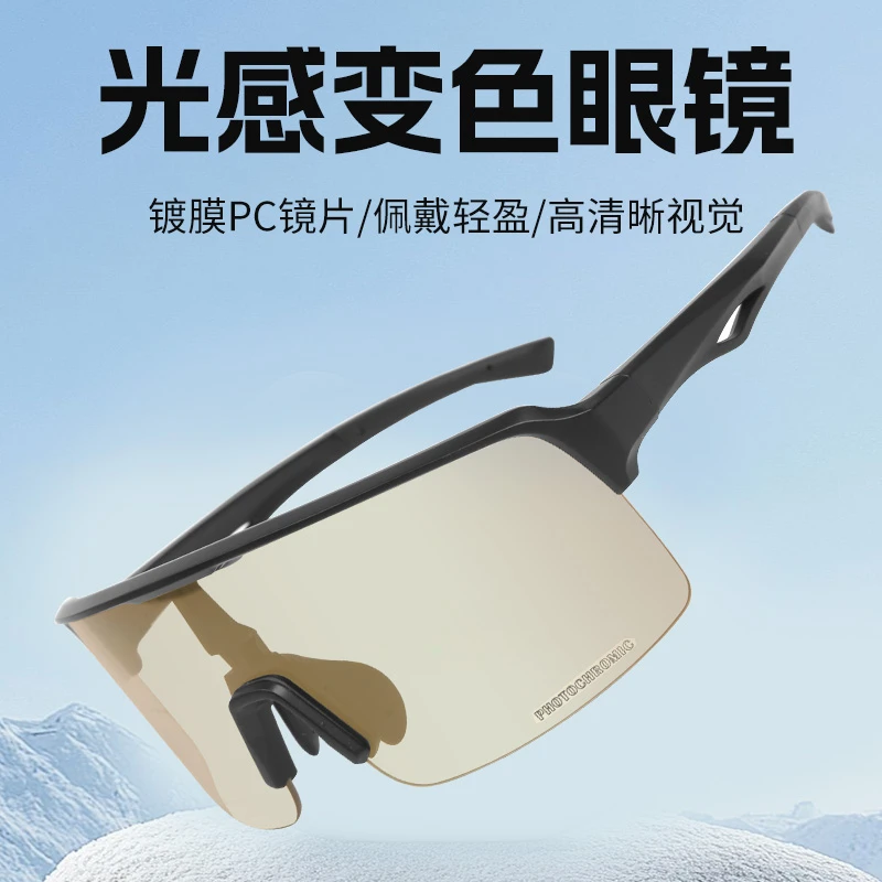 骑行眼镜专业公路自行车智能变色防风镜日夜两用护目镜带近视架06