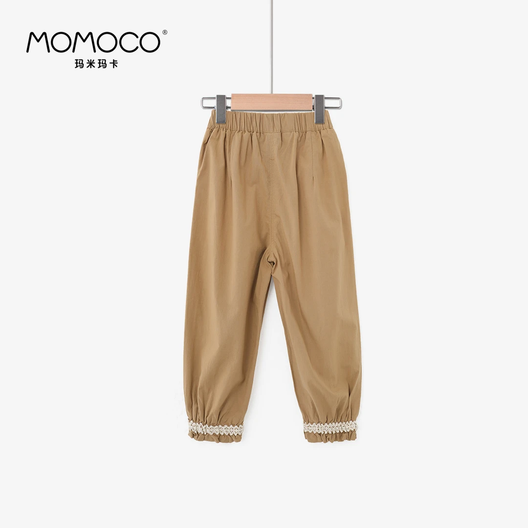 MOMOCO女童夏季白色花边布九分裤75610364005