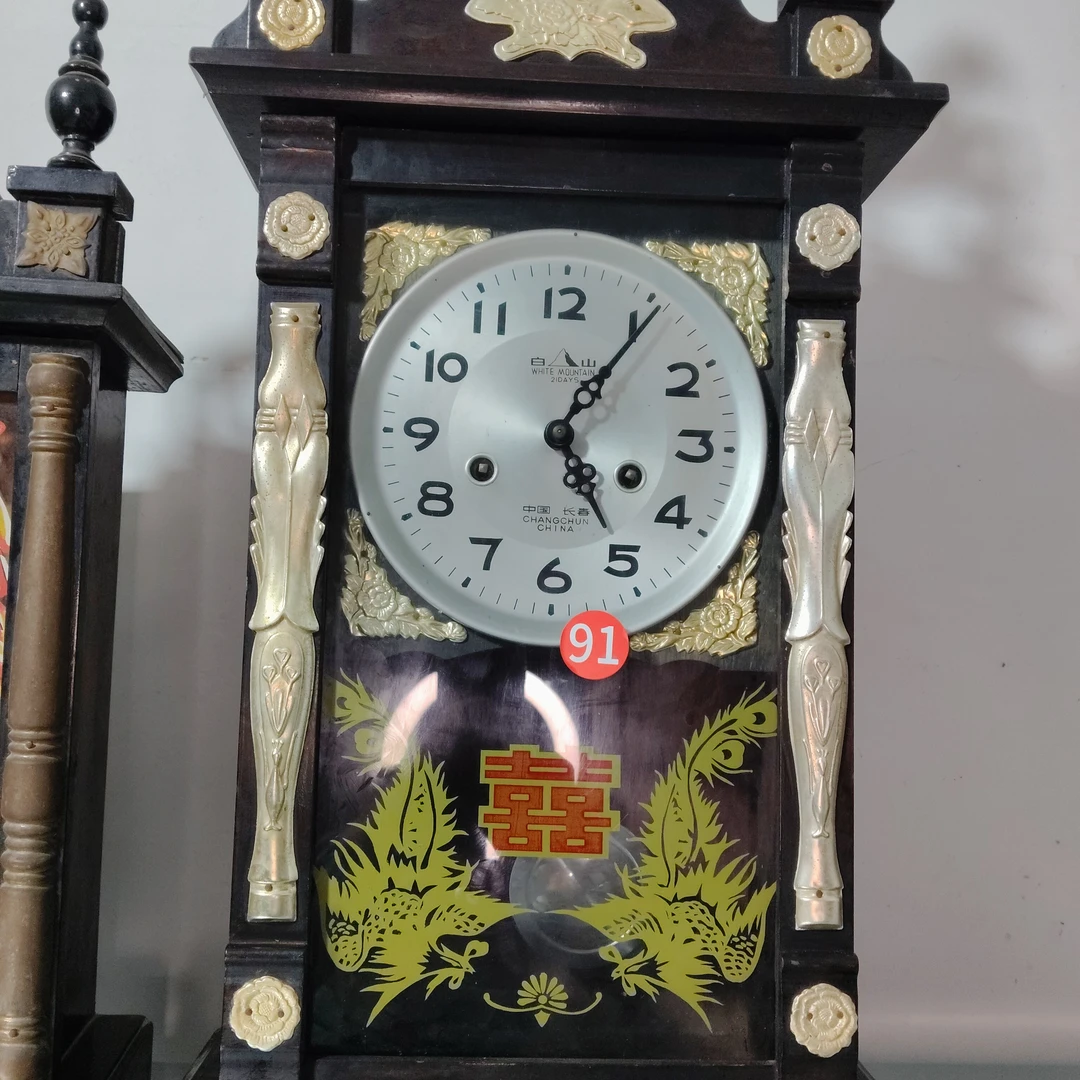 老挂钟实木机械钟民俗风格走时打响正常包邮