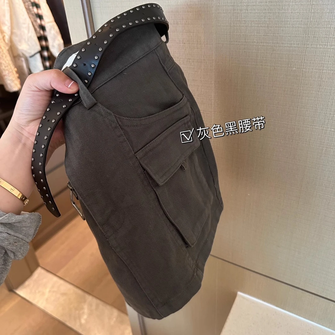 短裙女2025新款春夏秋高腰复古时尚气质宽松显瘦百搭休闲半身裙子