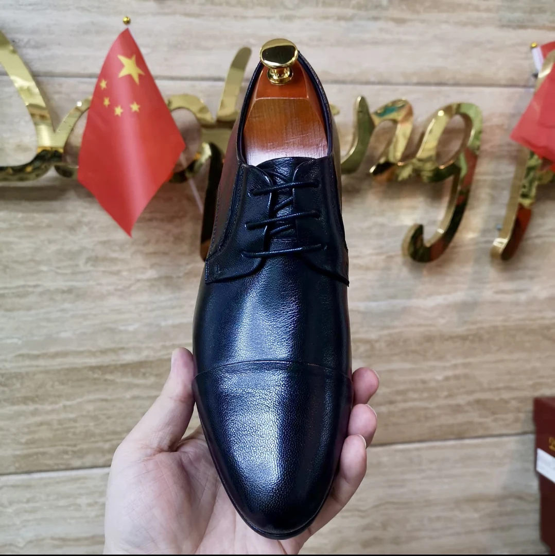 35码起隐形内增高6-8公分糸带休闲尖头皮鞋