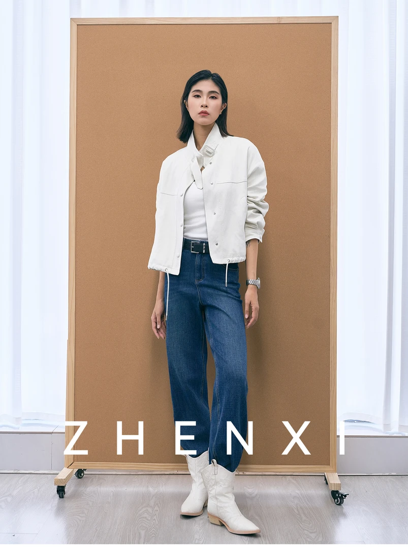ZHENXI【云上旷野】高个子穿搭秋冬立领搭扣麂皮绒外套25QDJZ0575