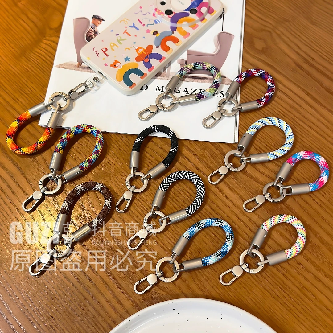 超结实手机挂绳迷你指环绳钥匙扣金属挂扣结实加粗耐用短款手机链