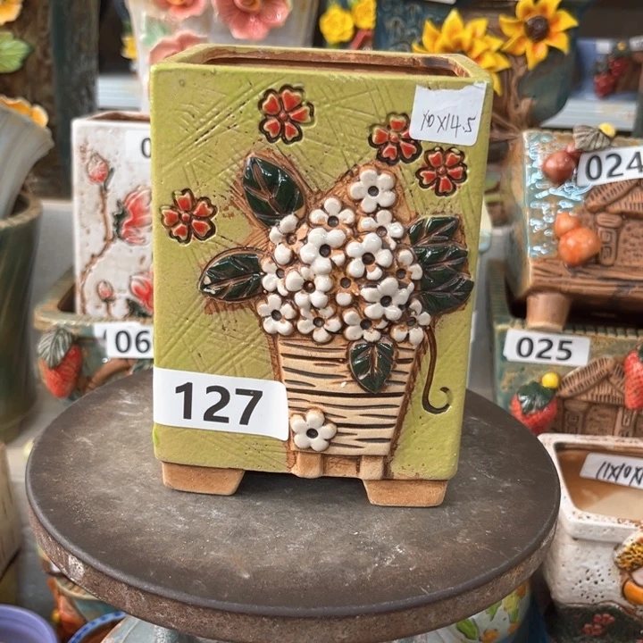 紫砂花盆粗陶材质多肉花盆