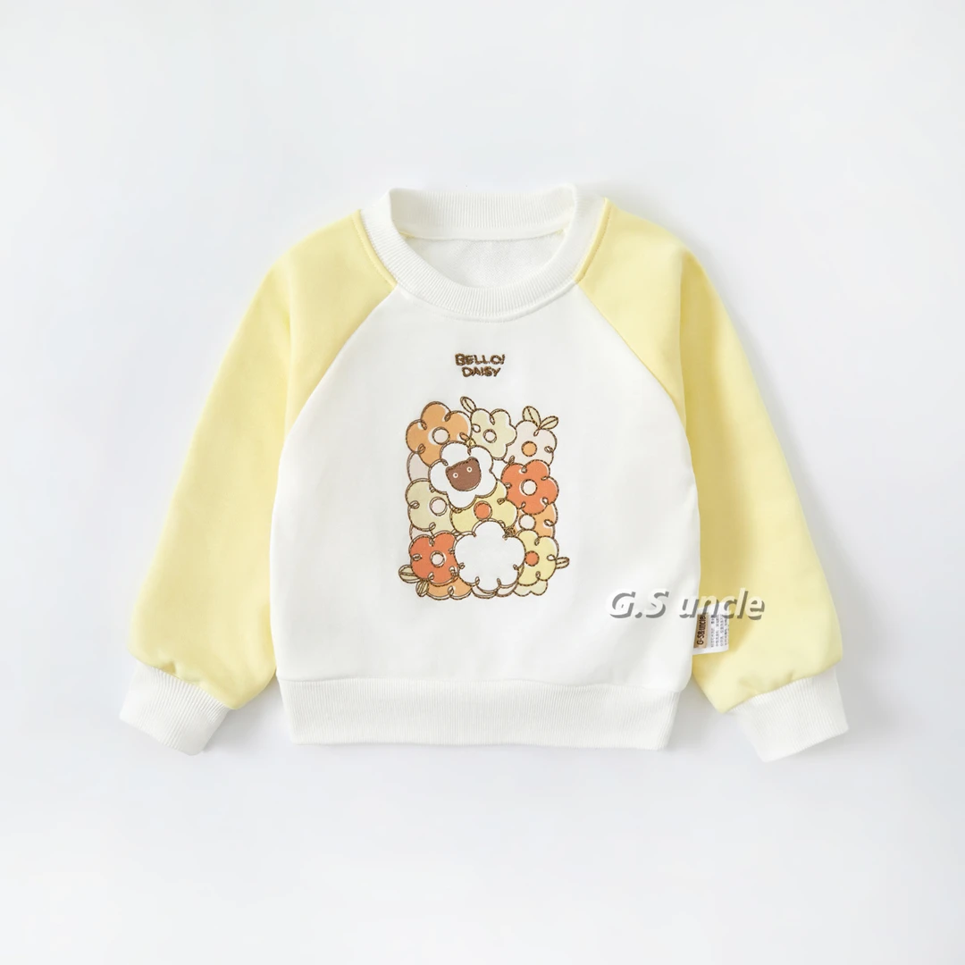 【奶黄布丁】B099女童春款插肩袖可爱卫衣韩版卡通休闲圆领长袖