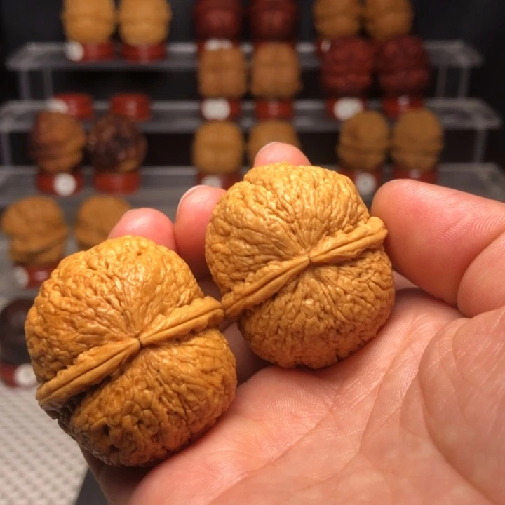 把件文玩核桃114脑纹青蛙