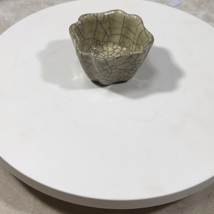 摆件那*海哥窑四方洗纯手工制作
