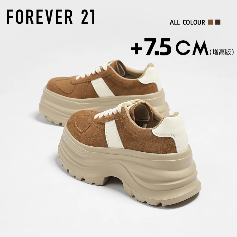 F21超厚底运动帆布鞋女2025新款秋季小个子增高百搭轻便复古板鞋