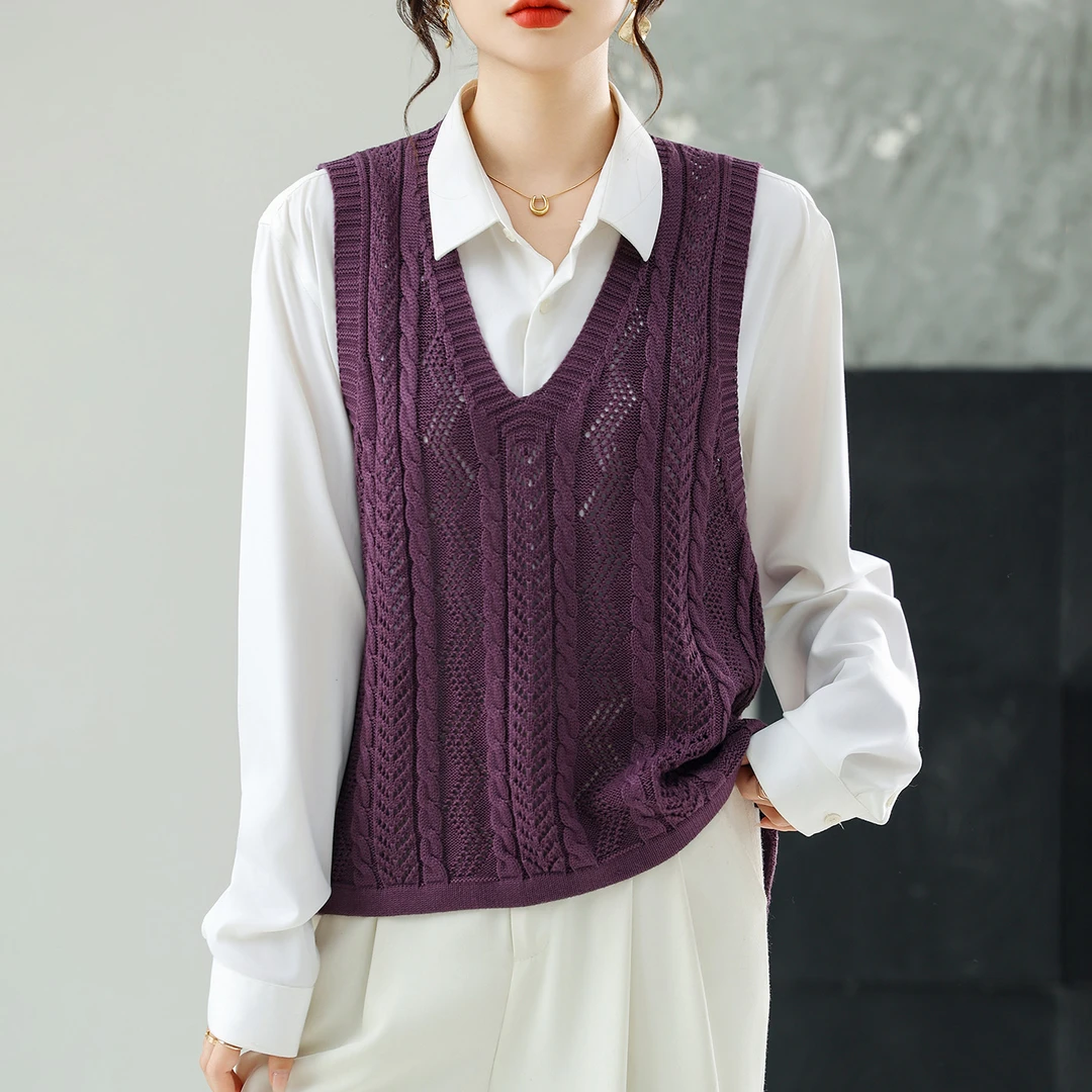 v领针织马甲背心女款小个子春秋衬衣搭配套头毛衣马夹叠穿小坎肩