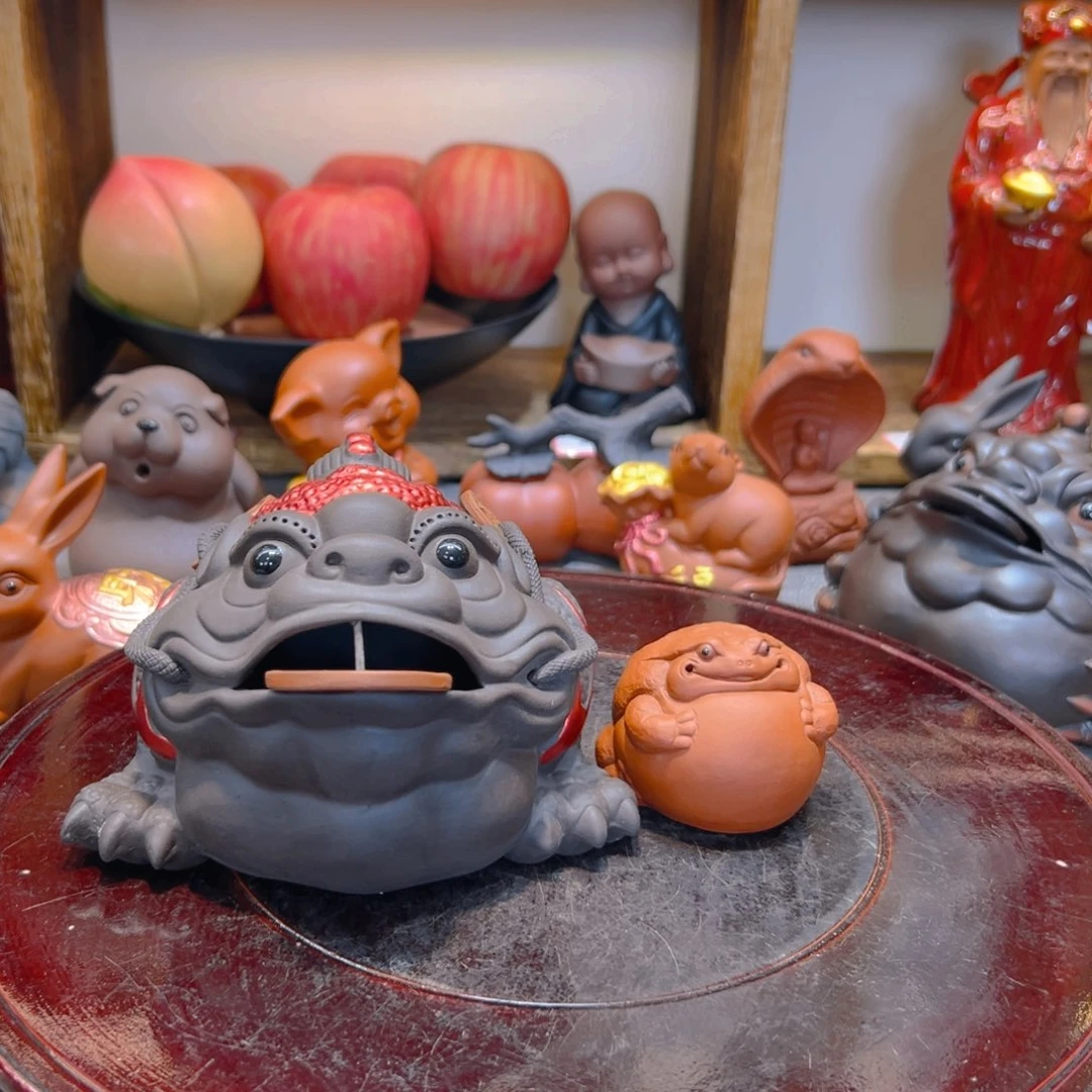 小***恼茶宠紫砂红运金蟾和一股坐气888