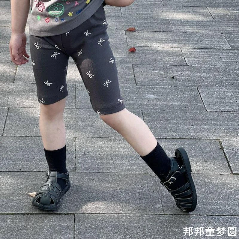 童装2024夏季新款韩版女童夏装短裤打底裤中小童宝宝弹力中裤子