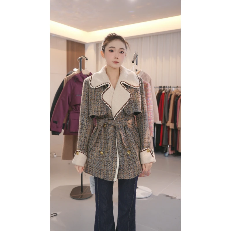 M0025 2024秋冬爆款气质名媛小香风夹棉时尚外套