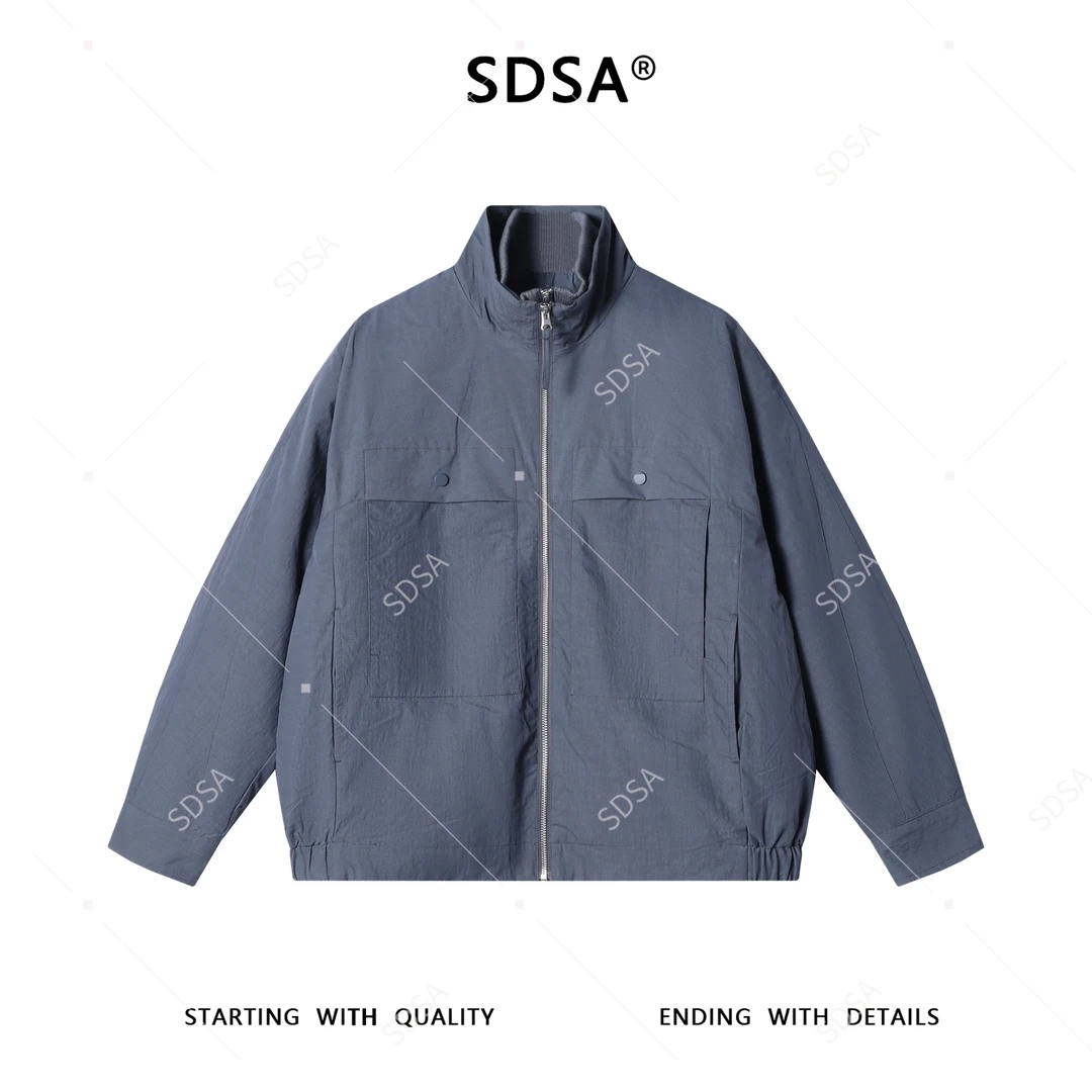 SDSA男士秋冬新款痞帅男装韩版简约纯色拉链立领两件套羽绒服外套