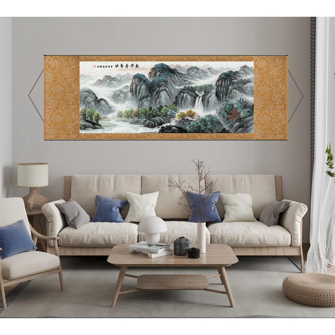C《太行春意浓》横幅书房2025客厅中堂茶室玄关中式挂画文化创意画