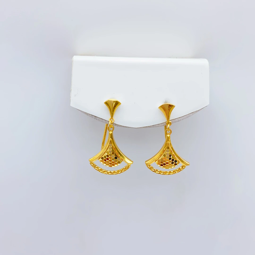 老庙黄金2 足金5G工艺精致龙鳞小裙子时尚百搭7字钩3.38克