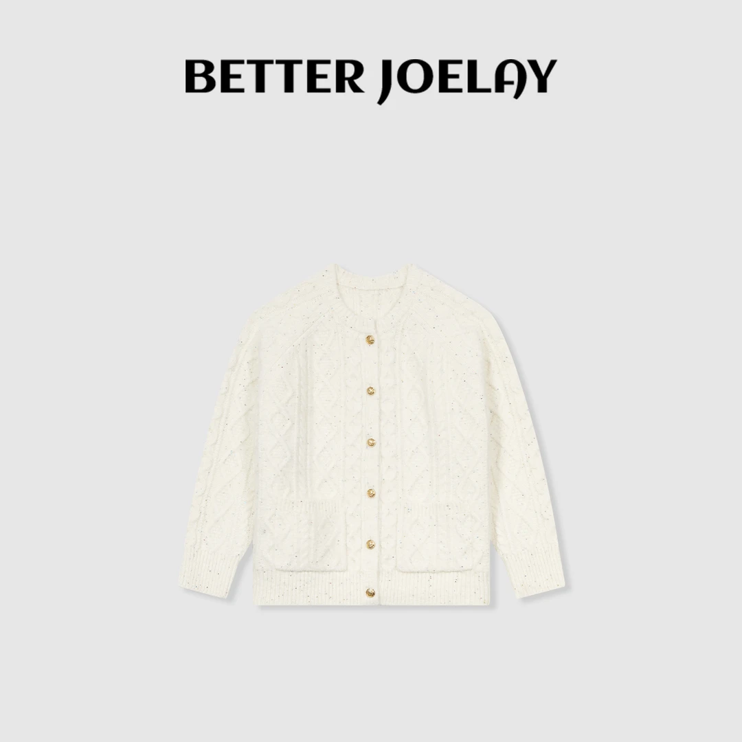BETTER JOELAY-【茯苓月色】时尚简约针织开衫毛衣舒适百搭LL5550
