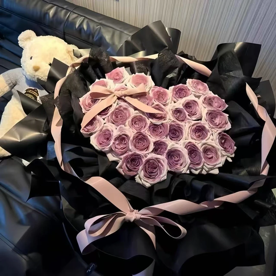 浅浅的笑乌梅子酱曼塔玫瑰花束鲜花速递同城配送上门送老婆送闺蜜