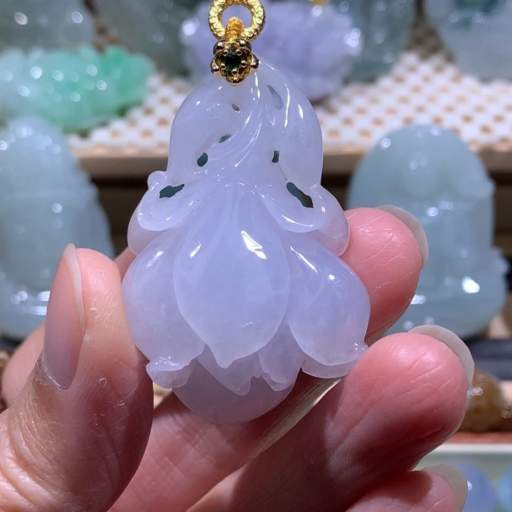 翡翠未镶嵌颈饰炸/花花