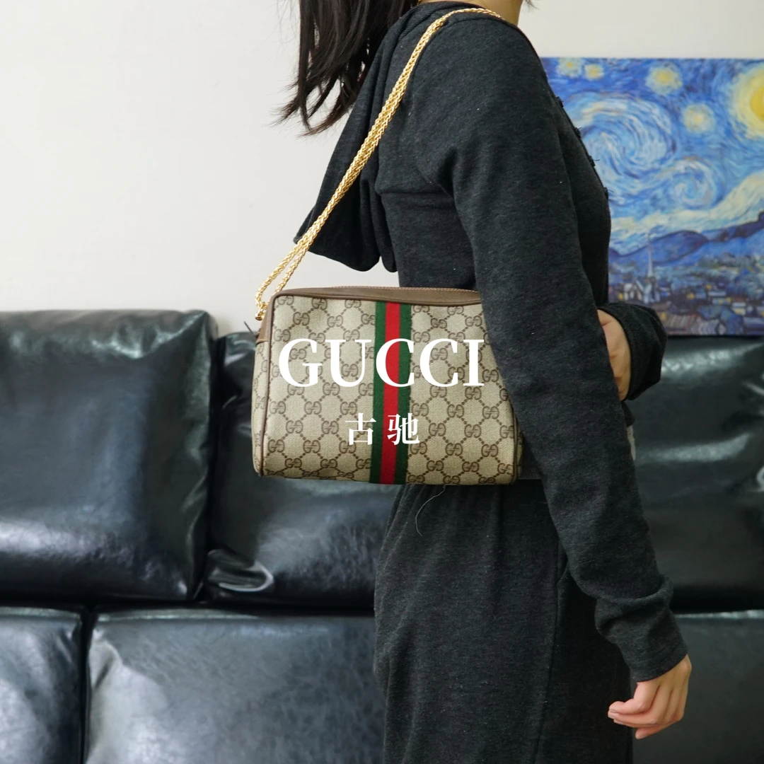 95新 GUCCI/古驰 老花链条单肩包/JJ04928228/8228