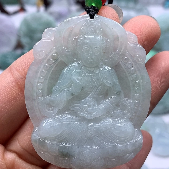 翡翠未镶嵌颈饰时来运转观音福利