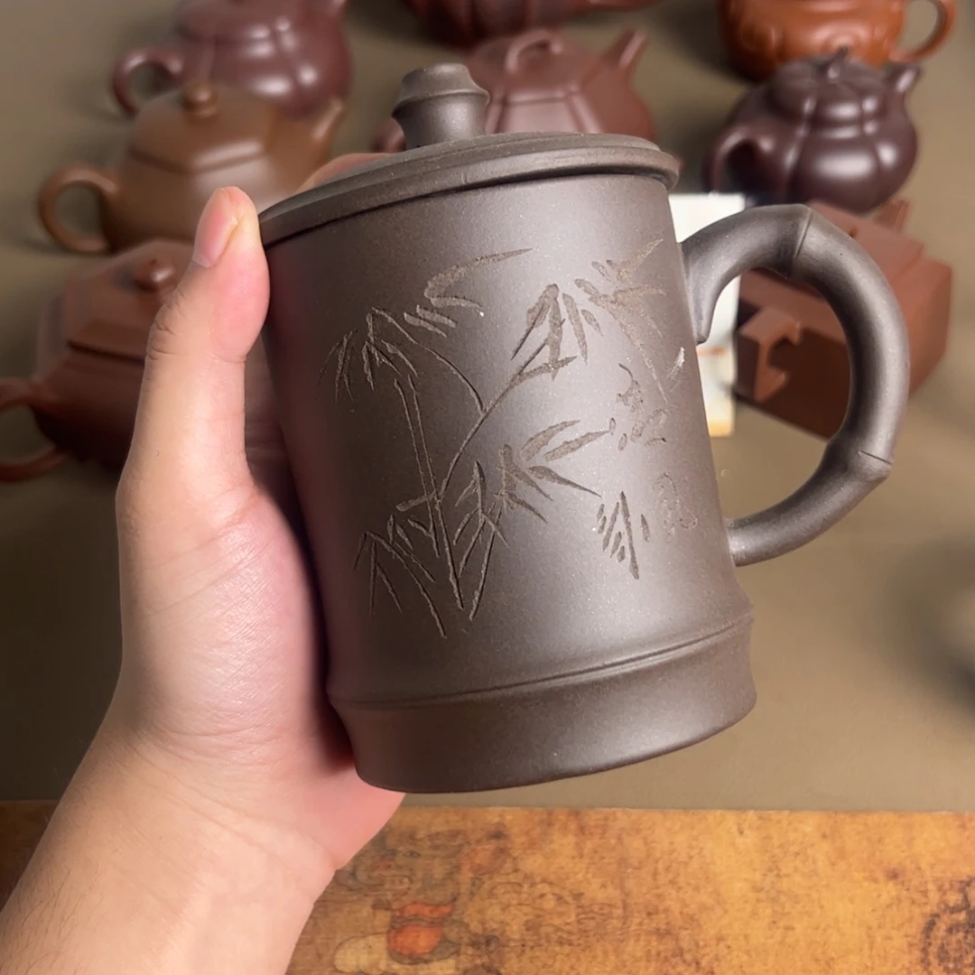 茶壶紫砂竹节老板杯500cc