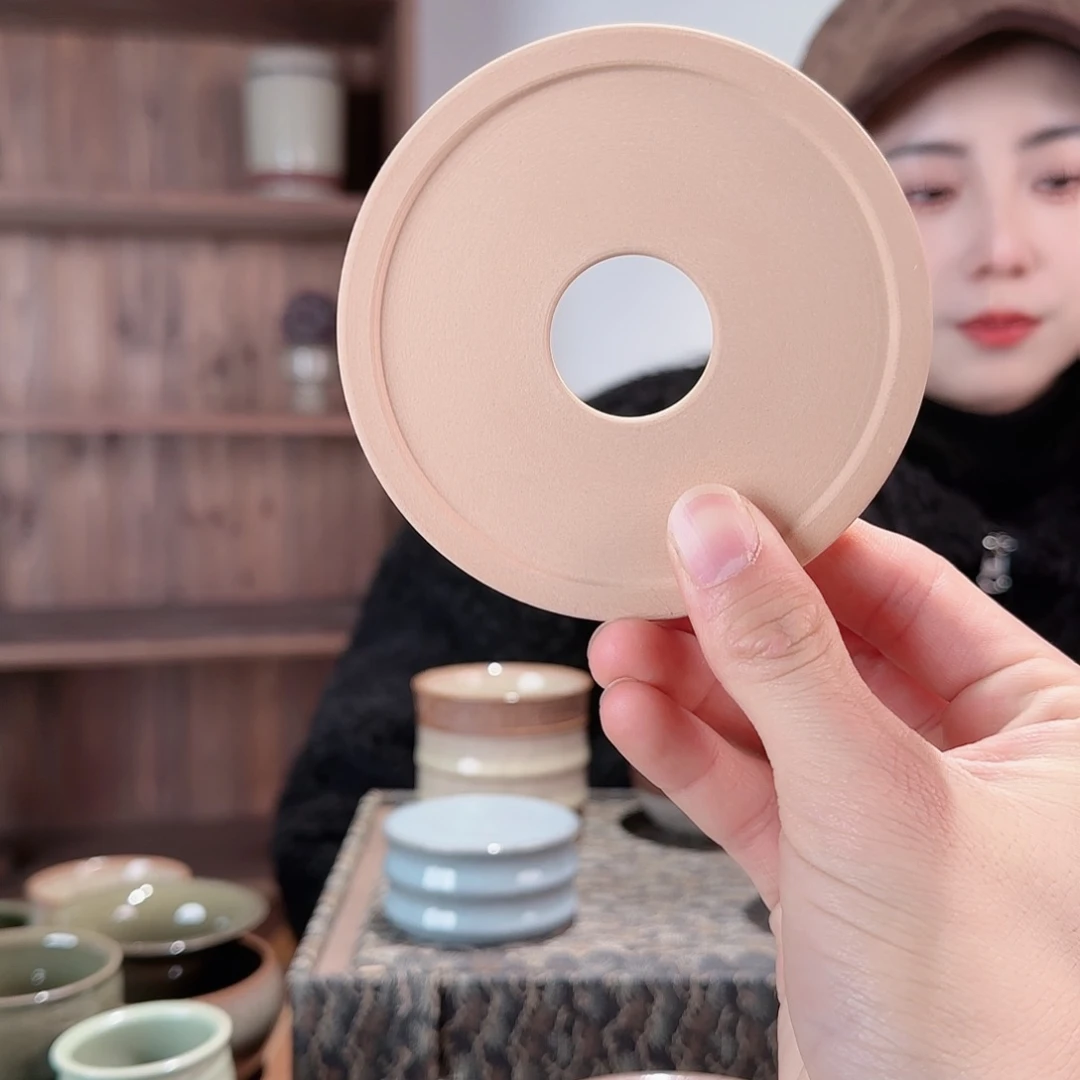 摆件瓷素杯碟叠子