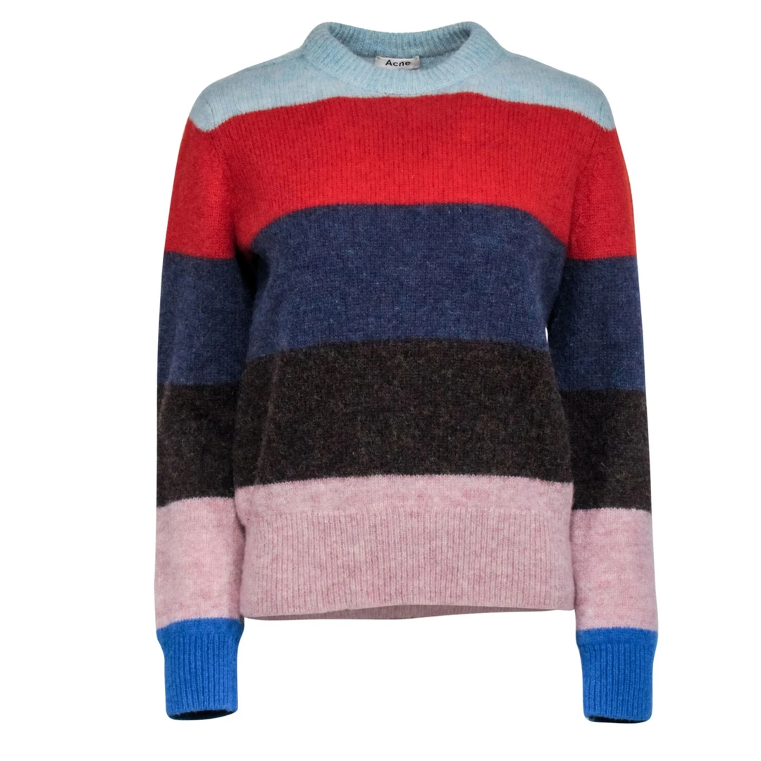 未使用 Acne studio 条纹针织长袖 红蓝/XS