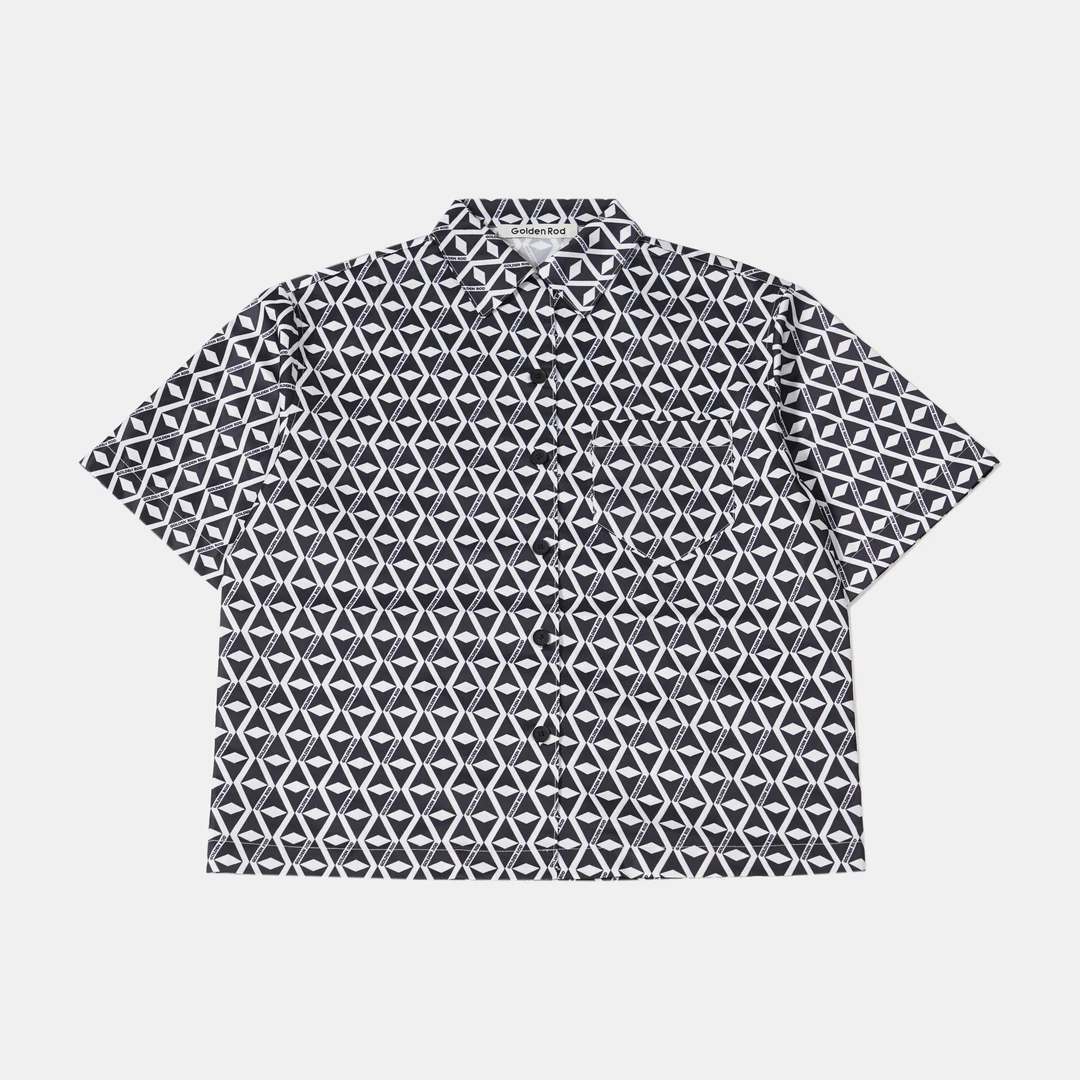 6116 LOGO几何图案印花衬衫 010612