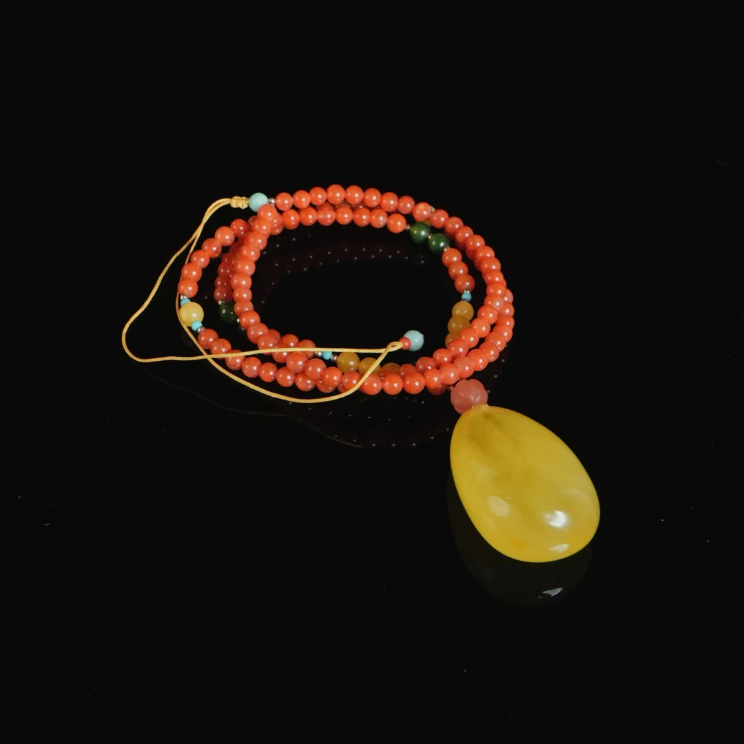 M5326 俄料蜜蜡吊坠加DIY链子 29.52g