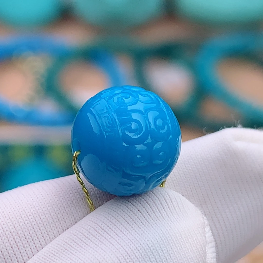未镶嵌绿松石珠宝奇石9.5mm