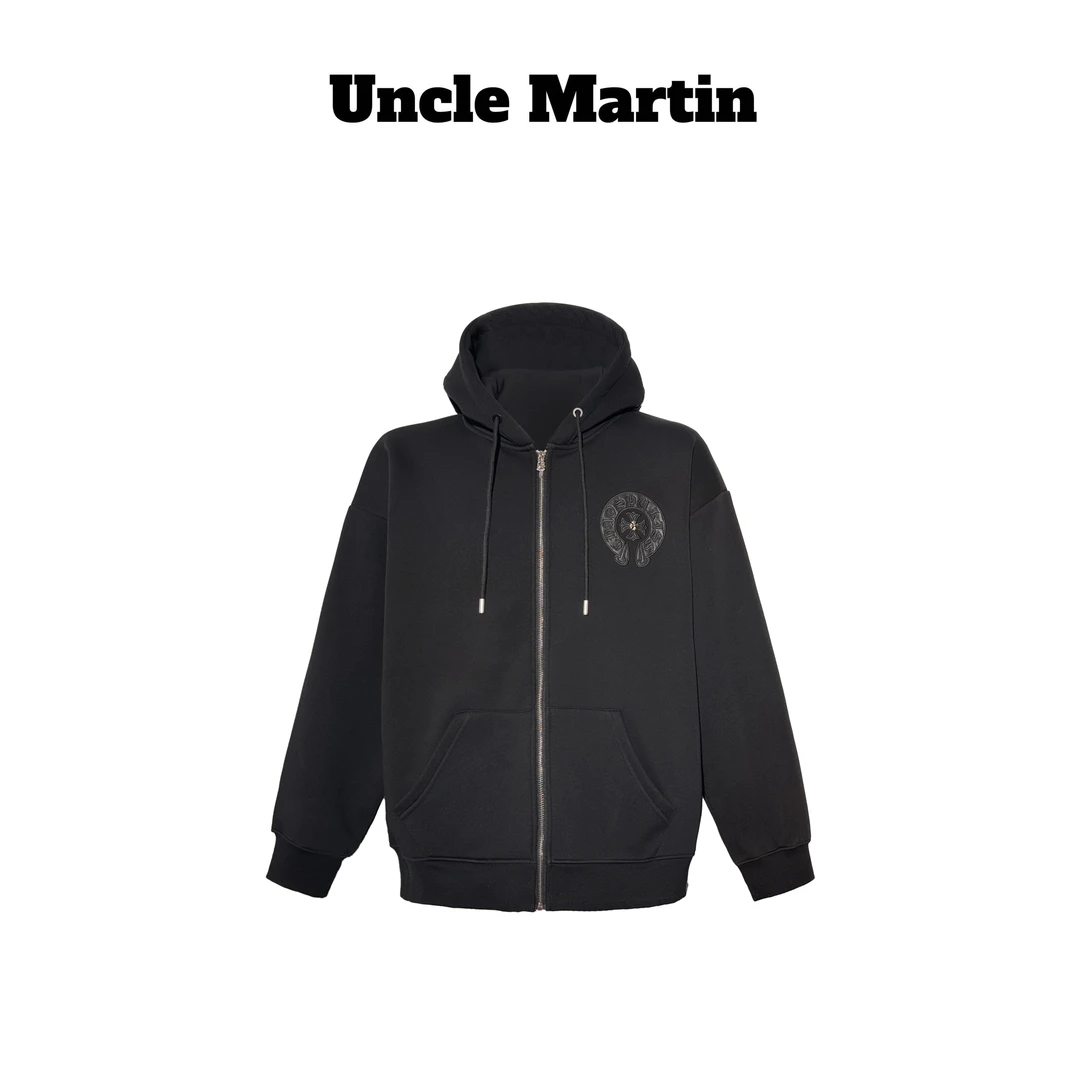 马丁叔叔 25AW秋季新款十字绣花拉链连帽外套 674