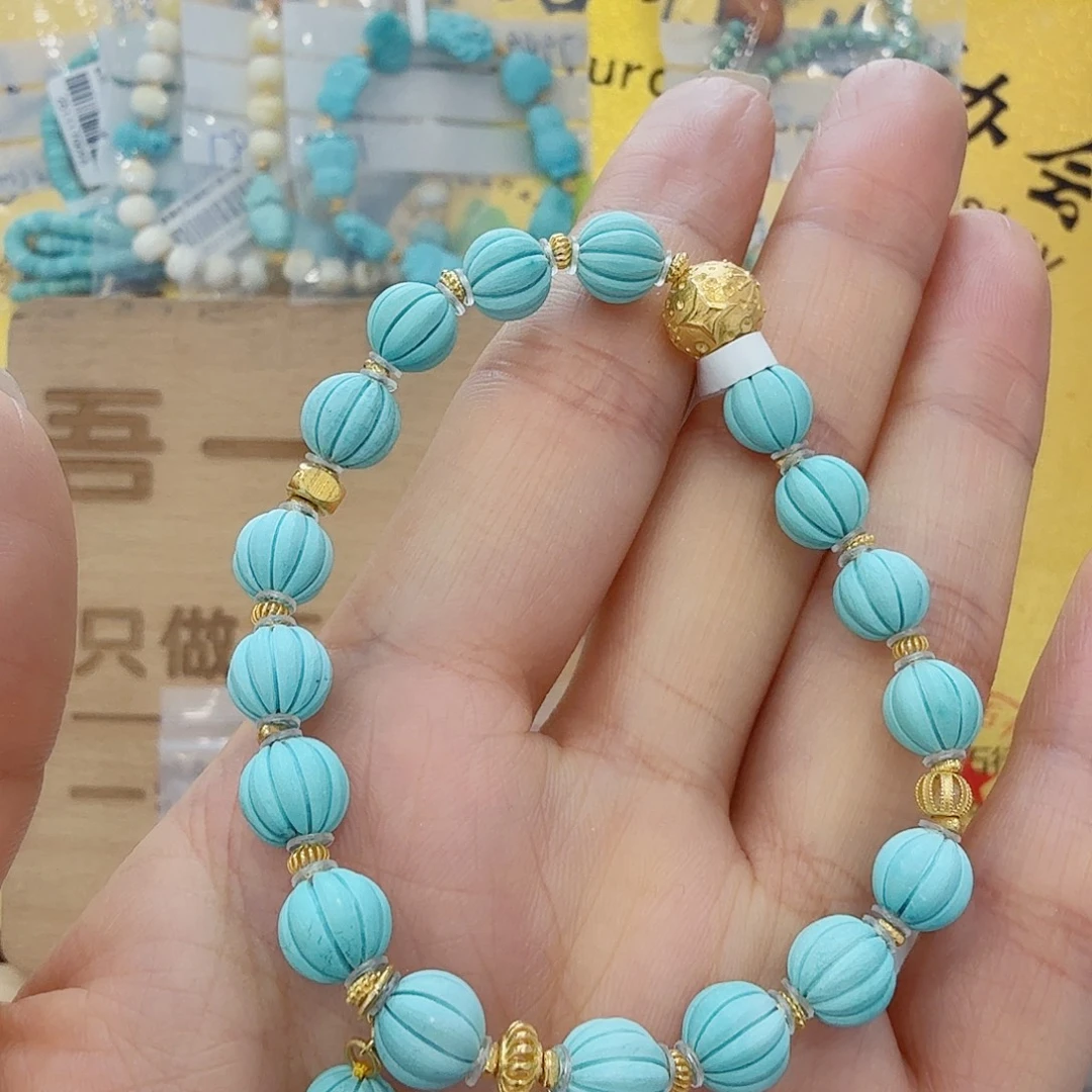 绿松石18K金镶嵌珠宝奇石