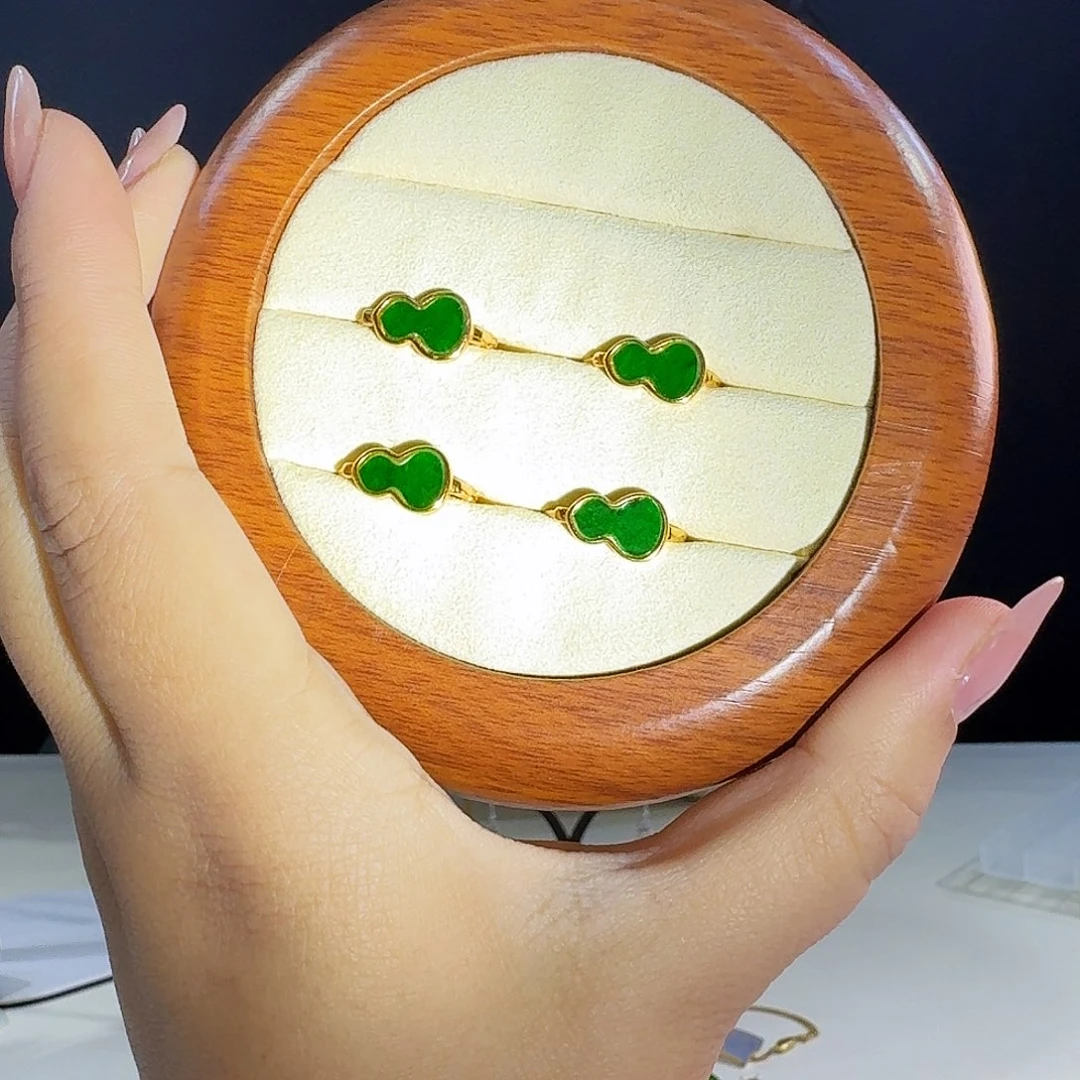 翡翠银S925镶嵌耳饰多样性发货发其一发一对925镶嵌