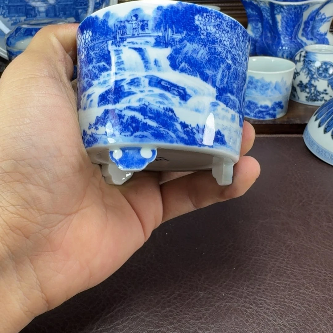 羽***风瓷片当代景德镇陶瓷手绘茶具