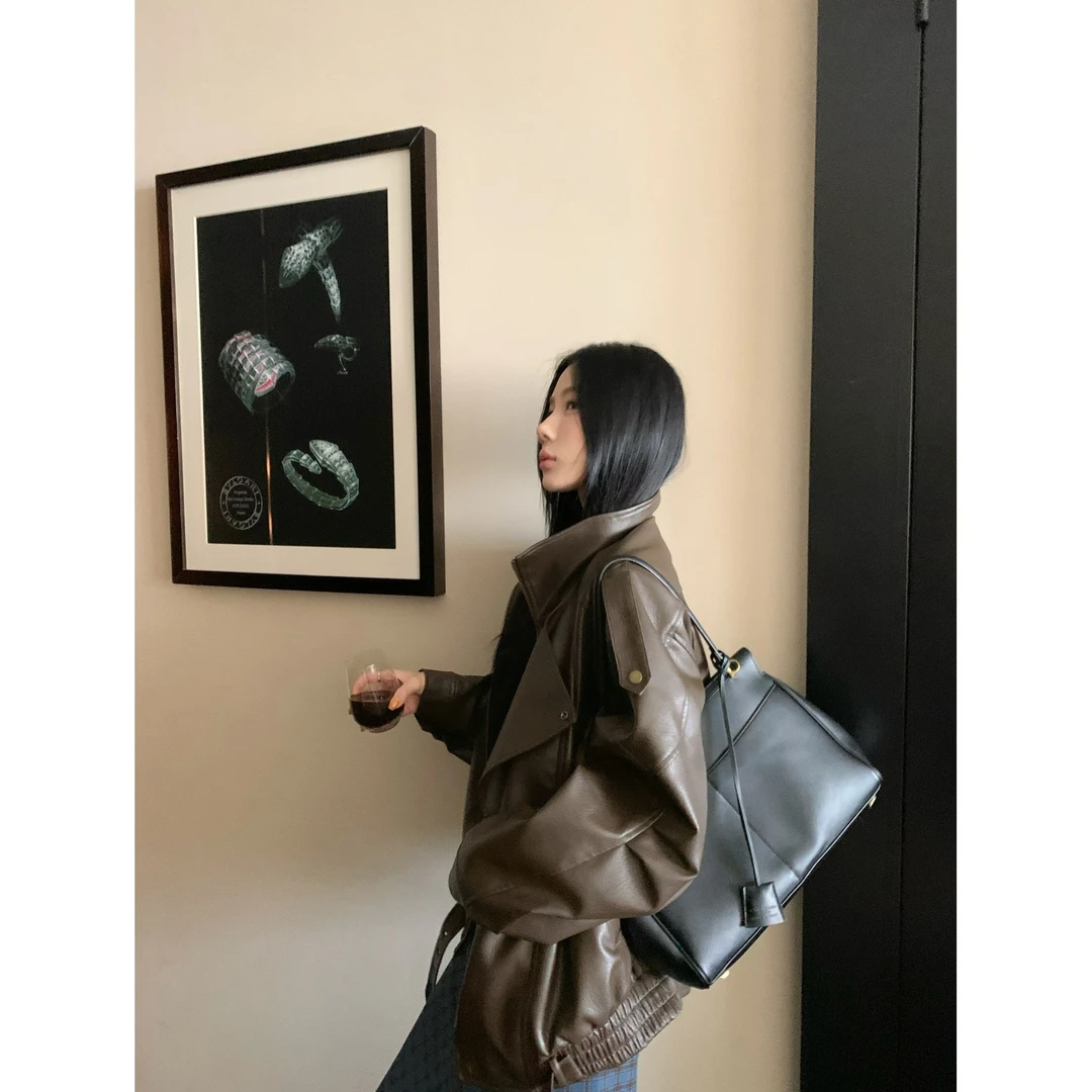 70不是七十【狂野之息】早秋韩版气质重工休闲皮衣外套