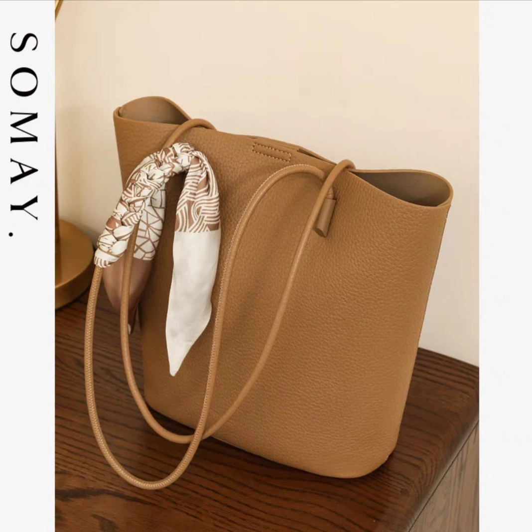 水桶包包女款爆款2025新款百搭气质单肩包通勤大容量托特包女包