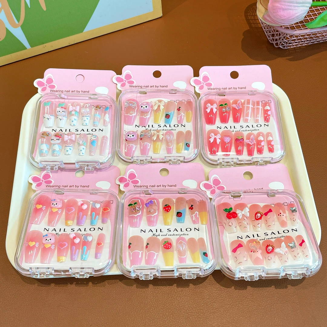 2025新款美甲贴小女孩卡通风可爱宝宝精灵风儿童穿戴甲贴片贴纸