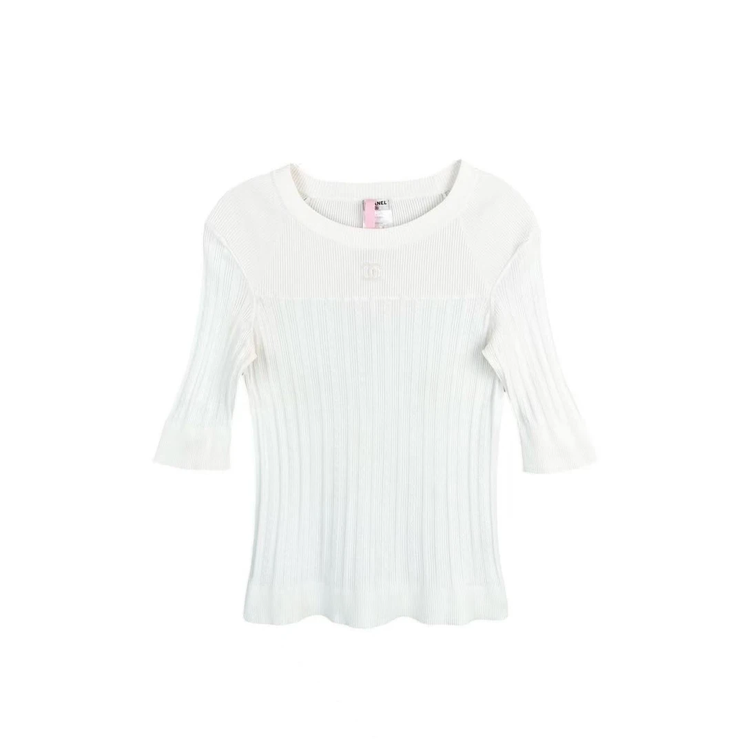 95新 Chanel/香奈儿  qq298 棉 双C针织上衣 38码
