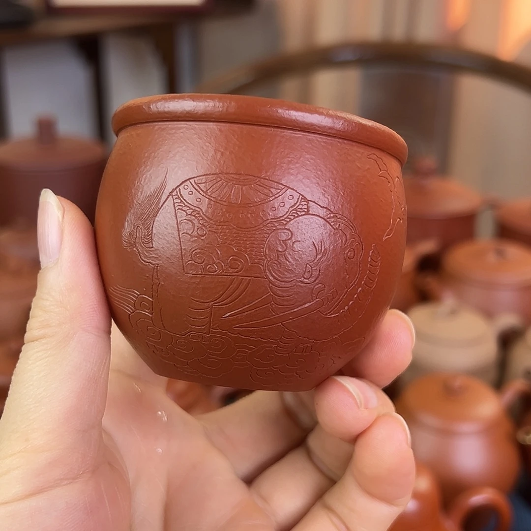 茶壶紫砂精品原矿 主人杯 朱泥 120cc